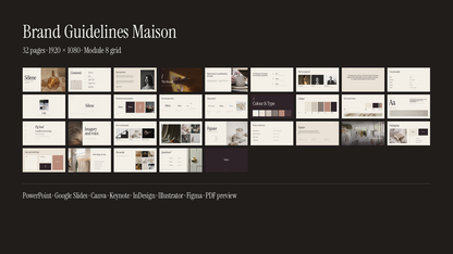 Luxury Brand Guidelines template – what's inside: all 32 pages and file formats