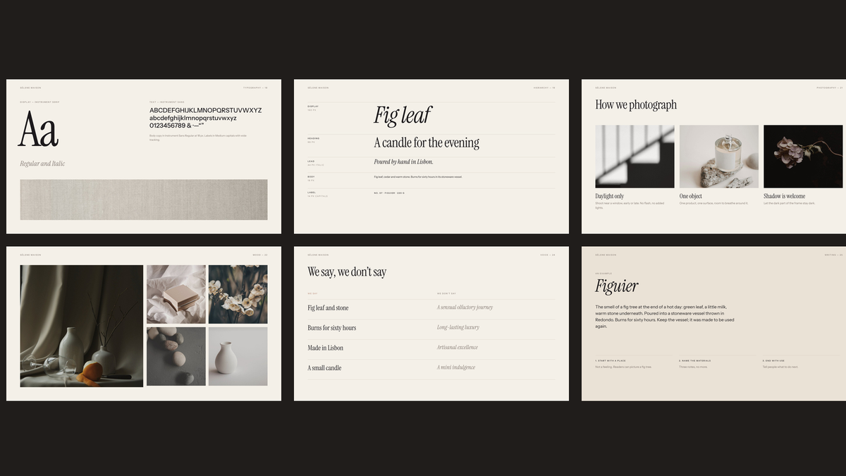 Luxury Brand Guidelines template – voice and imagery