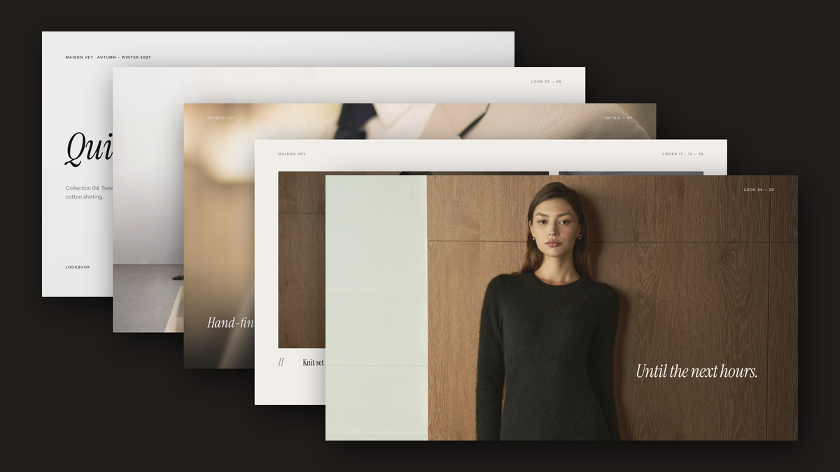 Luxury Lookbook template for PowerPoint, Canva and Google Slides – cover