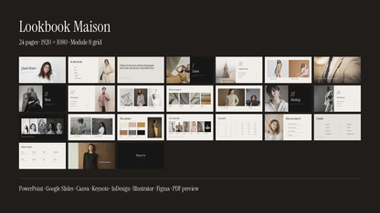 Luxury Lookbook template – what's inside: all 24 pages and file formats