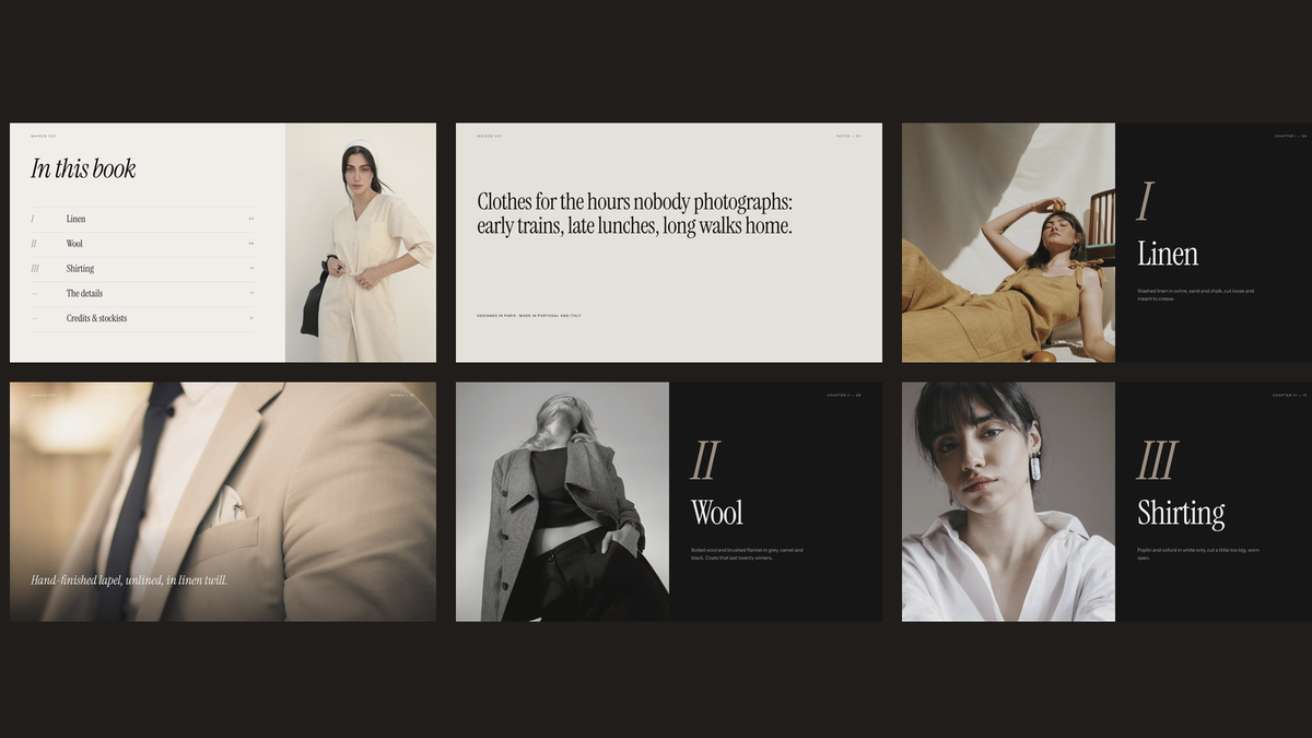 Luxury Lookbook template – story openers