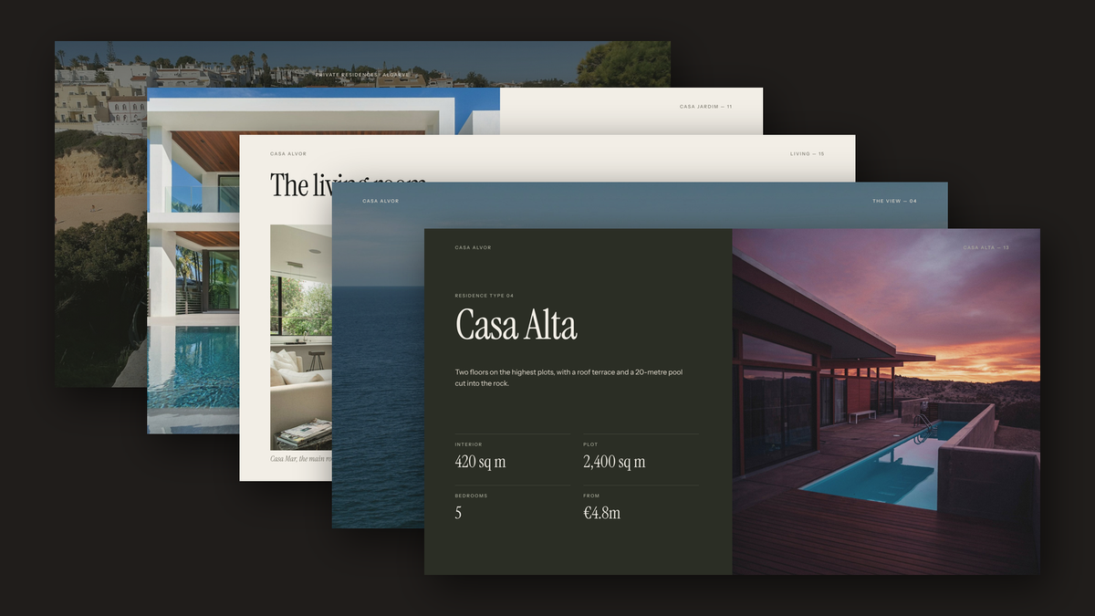 Luxury Real Estate Brochure template for PowerPoint, Canva and Google Slides – cover