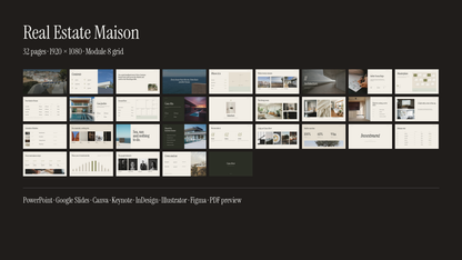 Luxury Real Estate Brochure template – what's inside: all 32 pages and file formats