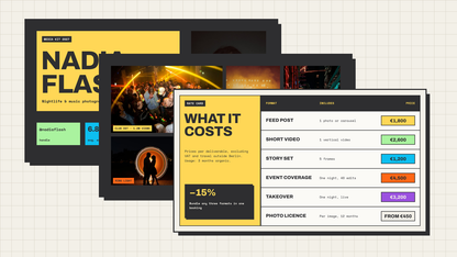 Neo Brutalist Creator Media Kit template for PowerPoint, Canva and Google Slides – cover
