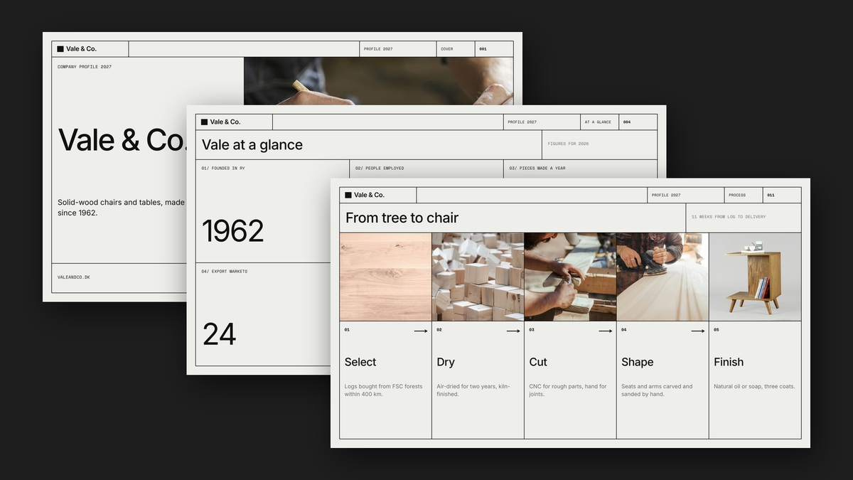 Minimal Company Profile template for PowerPoint, Canva and Google Slides – cover