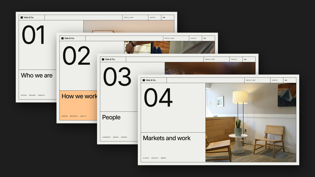 Minimal Company Profile template – chapters