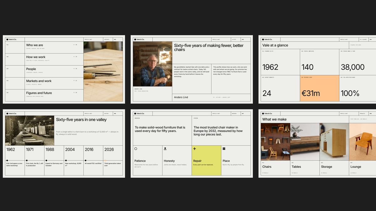 Minimal Company Profile template – opening and who we are