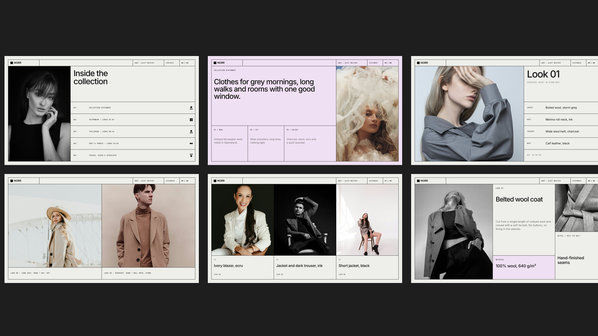 Minimal Lookbook template – opening and outerwear