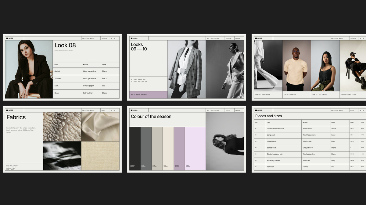 Minimal Lookbook template – tailoring and knitwear
