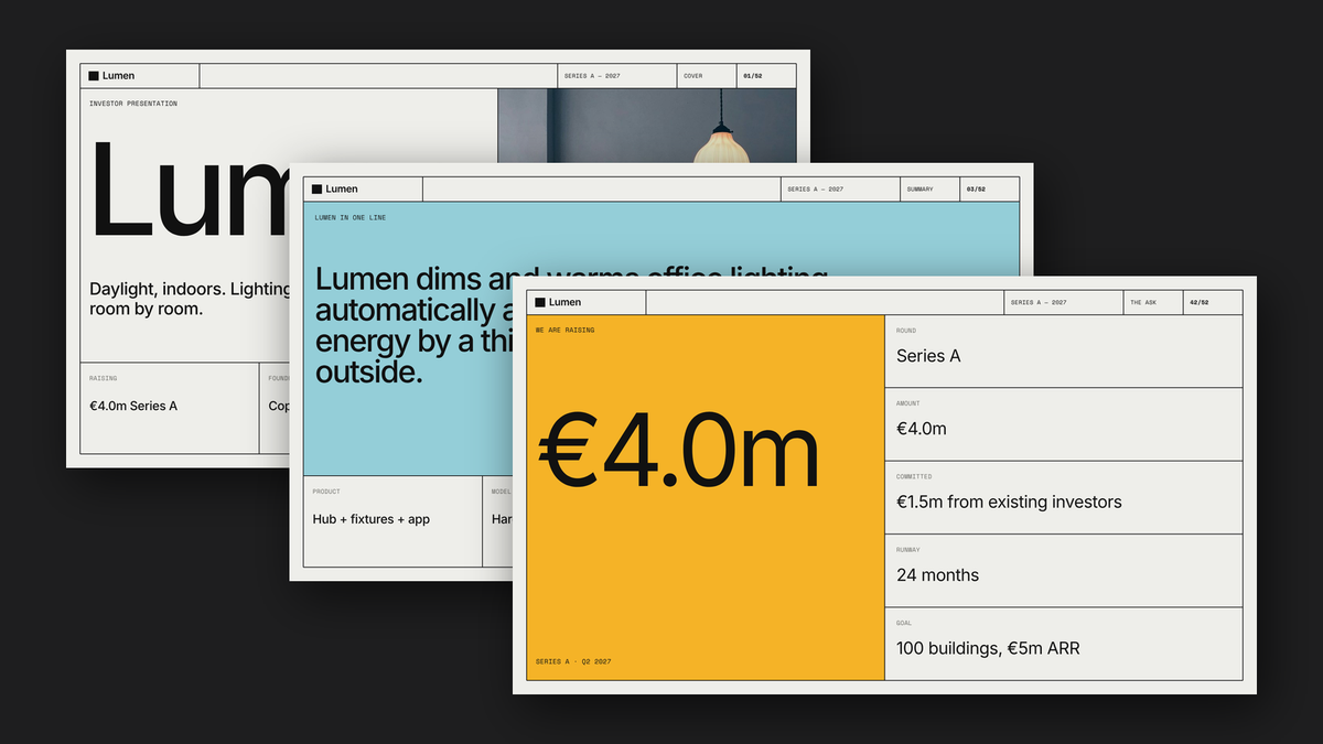 Minimal Pitch Deck template for PowerPoint, Canva and Google Slides – cover
