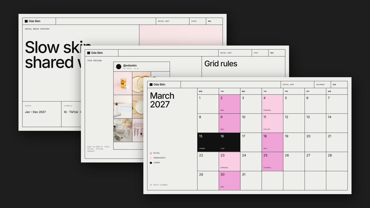 Minimal Social Media Strategy template for PowerPoint, Canva and Google Slides – cover