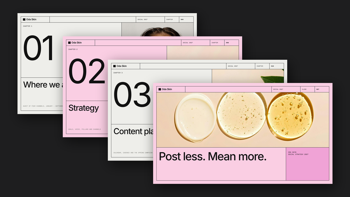 Minimal Social Media Strategy template – chapters