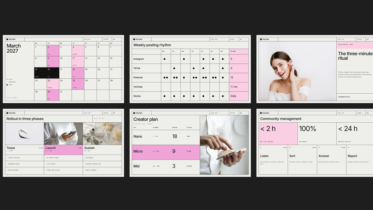 Minimal Social Media Strategy template – content and campaign