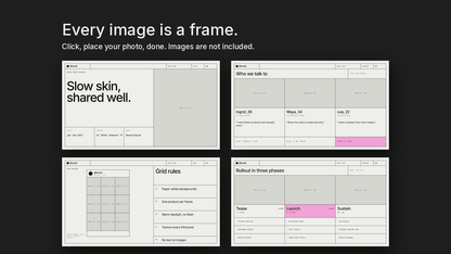 Minimal Social Media Strategy template – empty image frames in the editable files