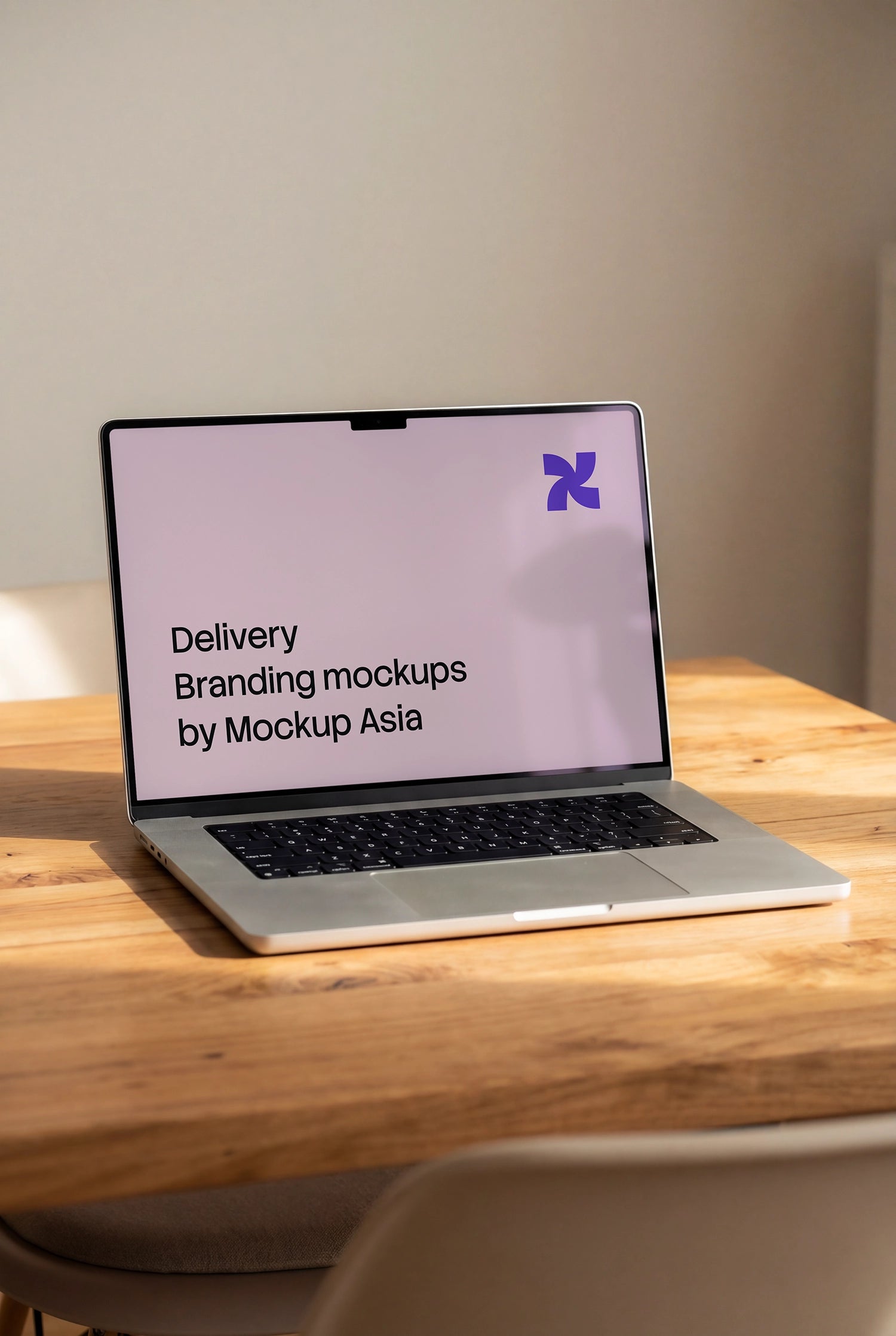 Realistic MacBook Pro 16-inch PSD mockup in natural light