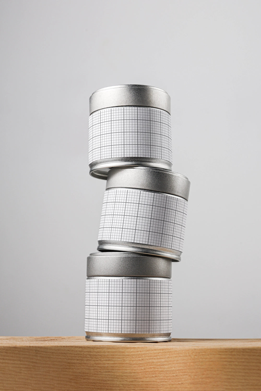 matcha tin container mockup with stacked layout, creative packaging branding setup