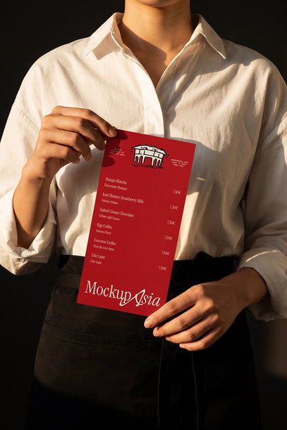 Hospitality menu design mockup with editable menu card template
