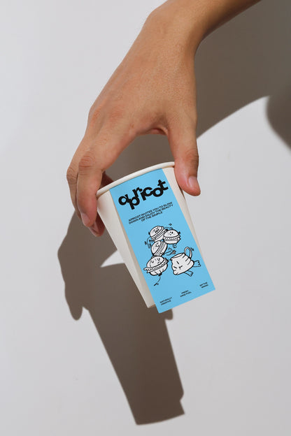 takeaway coffee cup mockup in hand with dramatic lighting and shadow, modern branding presentation