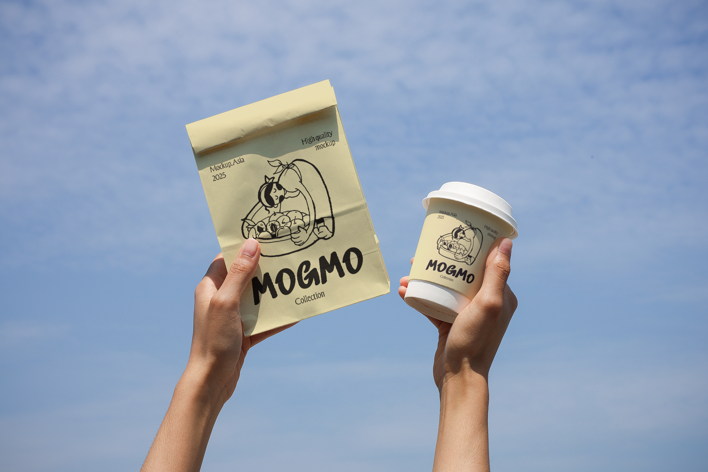 Paper bag & cup Mockup (BC03) | Realistic PSD Template