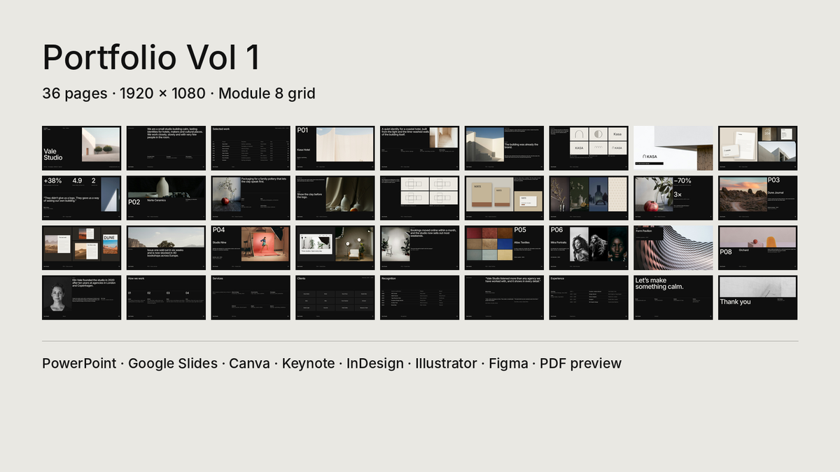 Module 8 Portfolio Vol 1 — what is inside