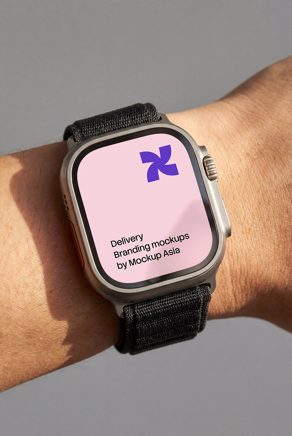 Realistic Apple Watch Ultra 3 PSD mockup in natural sunlight
