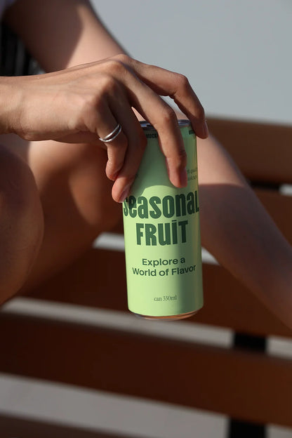 energy drink can mockup seated outdoor sunlight composition
