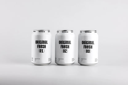 Three aluminum soda cans mockup front view minimal design blank packaging template