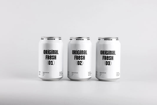 Three aluminum soda cans mockup front view minimal design blank packaging template
