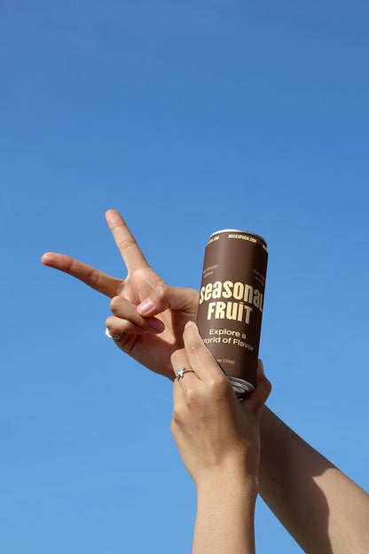 beverage can mockup with hand gesture and clean background