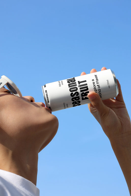 soda can mockup drinking action low angle perspective scene
