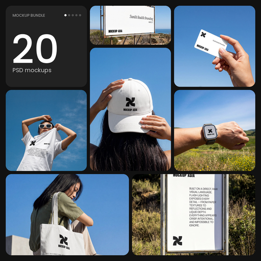 Sunlit Realife Mockups (SRB Collections) – 20 PSD mockups by Mockup.Asia